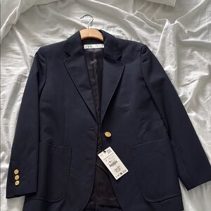 Zara Black Blazer with Gold Buttons